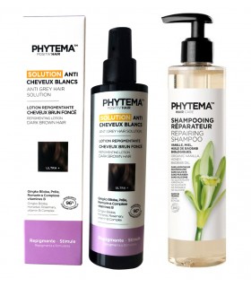 Ultra Plus Solutie repigmentare par grizonat, alb de la Phytema si sampon bio reparator par uscat fragil.
