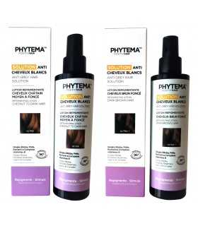 Set Ultra si Ultra Plus repigmentare par alb, grizonat de la Phytema. Pentru barbati si femei.