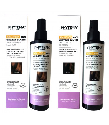 Set Ultra si Ultra Plus repigmentare par alb, grizonat de la Phytema. Pentru barbati si femei.