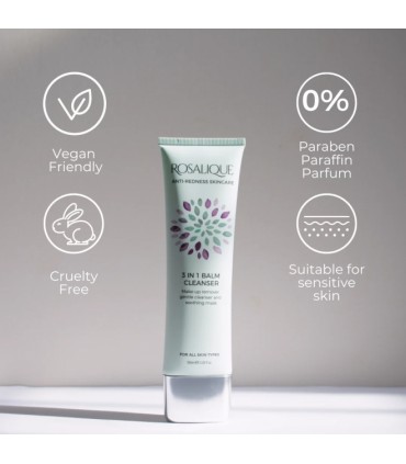 Balsam Cleanser 3 in 1 , anti-roseata, rozacee, cuperoza, eczeme, toate tipurile de ten, Rosalique 100 ml