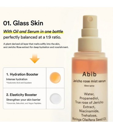 ABIB Jericho Rose Mist Serum Glow Spray - Mist bifazic cu extract Trandafir Jericho, Acid Hialuronic, hidratare piele 100 ml