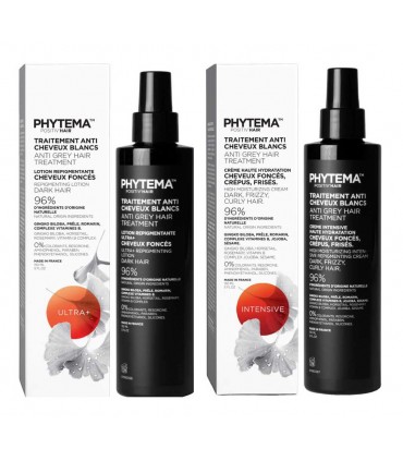 Set Tratamente repigmentare pentru par alb sau grizonat, Ultra+ si Creme Intensive, Positiv'Hair, Phytema 150ml + 150ml